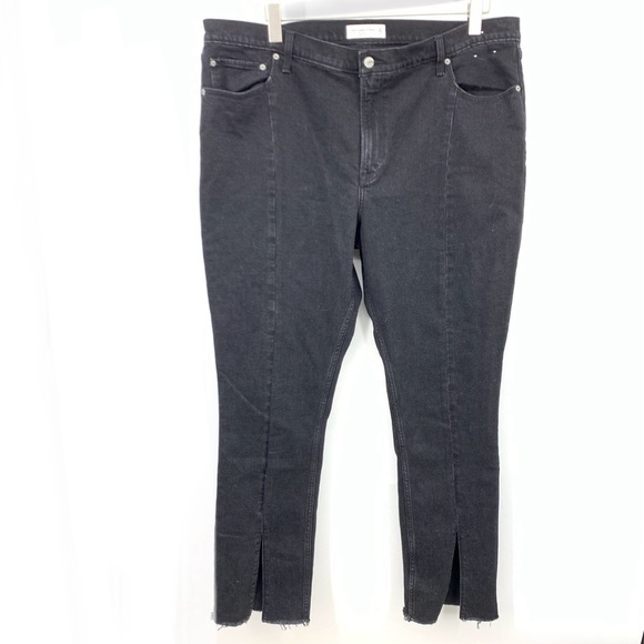Abercrombie & Fitch Women Size 35 20 Jeans Black Skinny High Rise Pant Silt Seam - Picture 1 of 8